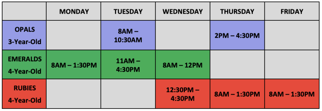 2024 Timetable – Lipscombe Park Kindergarten