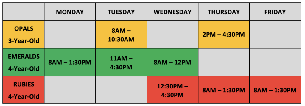 2023 Timetable for Website